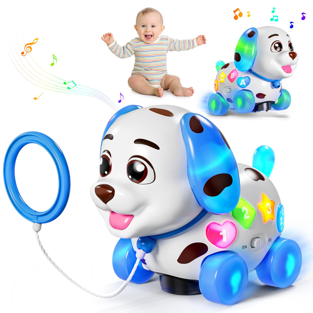 ToddlerCley musical puppy toy with lights for sensory play.