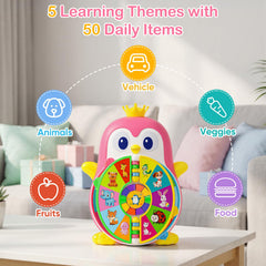 ToddlerCley penguin with lights and big colorful buttons for active play