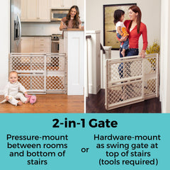 Toddleroo Ergo gate adjustable width fits stairs and doorways