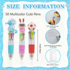 TOEMUR 50 cute pens bulk with assorted designs perfect for party prizes.