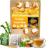 TOG999 Anti-Inflammaheb tea bags packaging highlights sustainable materials for eco-friendly use.