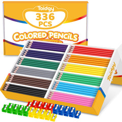 Toidgy 336 pack colored pencils bulk in 12 colors for classroom creativity