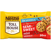 Toll House mini chocolate morsels bag front, ideal for quick cookie dough and baking.