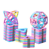 Tolnetr Magnetic Tiles pastel castle assembly for creative play and spatial skills.