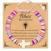 TOLOWOBK cross bracelet with gift box, ideal Easter gift for girls