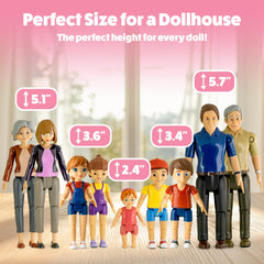 TOMLEON dollhouse mom figure for daily routine play