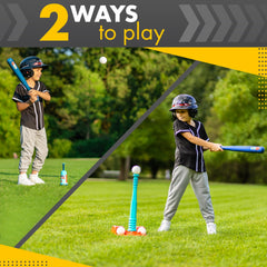 TOMLEON tee and bat setup illustrates simple prep for youngster-friendly tee-ball.