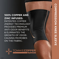 Tommie Copper knee sleeve side view highlighting breathable, lightweight design.