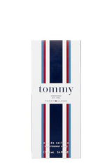 Tommy Hilfiger Tommy EDT bottle side shows sleek design for comfortable grip and everyday use.