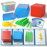 TOMMYHOME Base Ten Blocks with Place Value Chart help visualize hundreds, tens, and ones