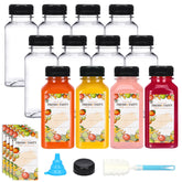 TOMNK 12-pack 8oz juice bottles with caps for easy on the go beverages