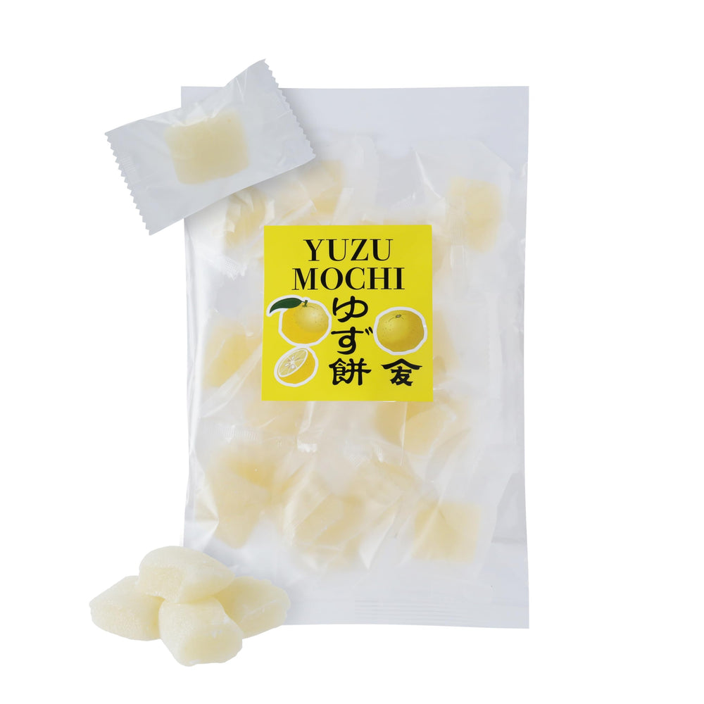 Packaging of TOMOSAN Yuzu Mochi Candy, ideal for gifting and sharing.