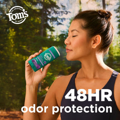 Tom’s of Maine aluminum-free label on packaging communicates a gentle, natural option.