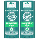 Tom's of Maine cucumber aloe antiperspirant stick front for all-day freshness.