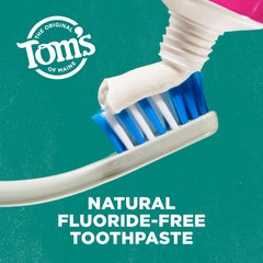 Tom’s of Maine natural ingredients close-up with calcium carbonate and xylitol for gentle cleaning