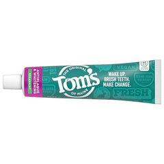 Tom's of Maine Spearmint toothpaste packaging highlighting premium ingredients.