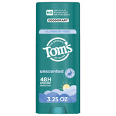 Tom’s of Maine Unscented deodorant stick glides on clear for daily freshness