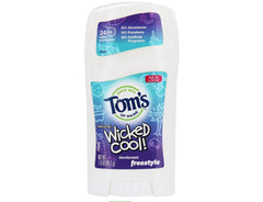 Tom's of Maine Wicked Cool Kids Deodorant stick in use by a child.