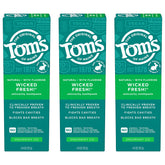 Tom's of Maine Wicked Fresh toothpaste tubes in a 3-pack for daily fresh breath