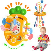 Tonberless baby Easter carrot toy with strings for finger dexterity