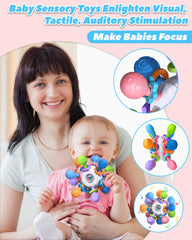 Tonberless teether shows varied textured surfaces for tactile exploration.