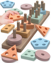 Tonberless 20-piece Montessori puzzle boosts color and shape recognition in toddlers.