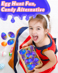 Tonberless slime filled egg gold enhances sensory play and color blending