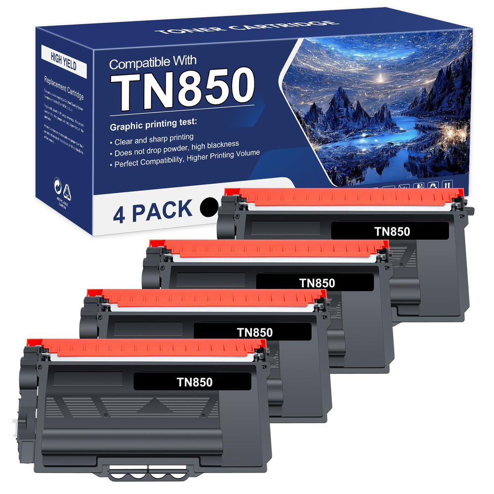Toner Bank TN850 TN820 4-pack box for easy replacement and home office use