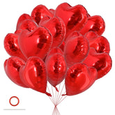 TONIFUL red heart foil balloons for 18-inch Valentine decor with festive shine.