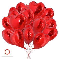 TONIFUL red heart foil balloons for 18-inch Valentine decor with festive shine.