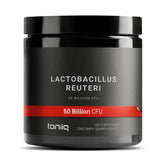 Toniiq Lactobacillus Reuteri probiotic bottle highlighting gut health support