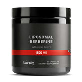 Toniiq Liposomal Berberine bottle close-up highlighting premium delivery