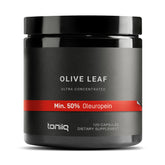 Toniiq Olive Leaf Extract bottle with high-potency capsules for daily wellness.