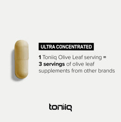 Oleuropein concentration detail at 50 percent in Toniiq extract.