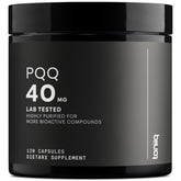 Toniiq PQQ 40mg capsules bottle showing premium, ultra-pure formula for daily support