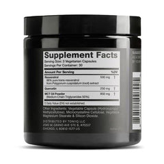 Toniiq Resveratrol Blend capsules with a glass of water for easy daily use.