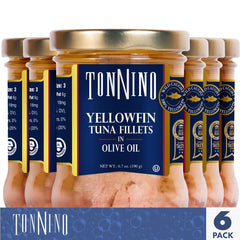 Tonnino tuna salad bowl with olive oil accent for lunch.