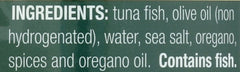 Tonnino tuna fillets plated with oregano for a healthy weeknight dinner.