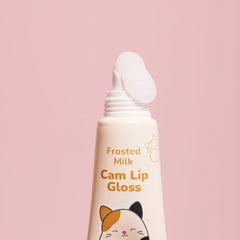 TONYMOLY Frosted Milk Lip Gloss application demonstrates subtle sheen and lasting moisture