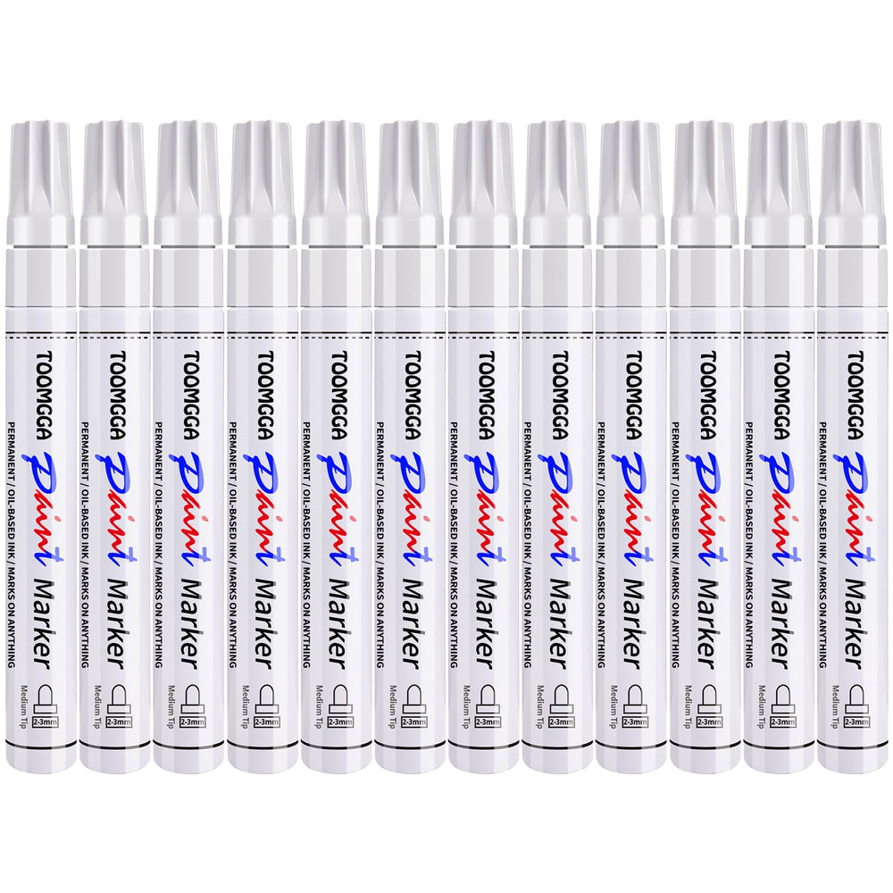 TOOMGGA white paint marker cap showing secure closure for easy storage.