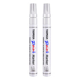 TOOMGGA white paint pens 2-pack for opaque coverage on light and dark surfaces.