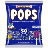 Tootsie Pops grape coating with a chocolatey center for a chewy indulgent bite.