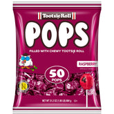 Tootsie Pops Raspberry shell and center closeup, nostalgic treat.