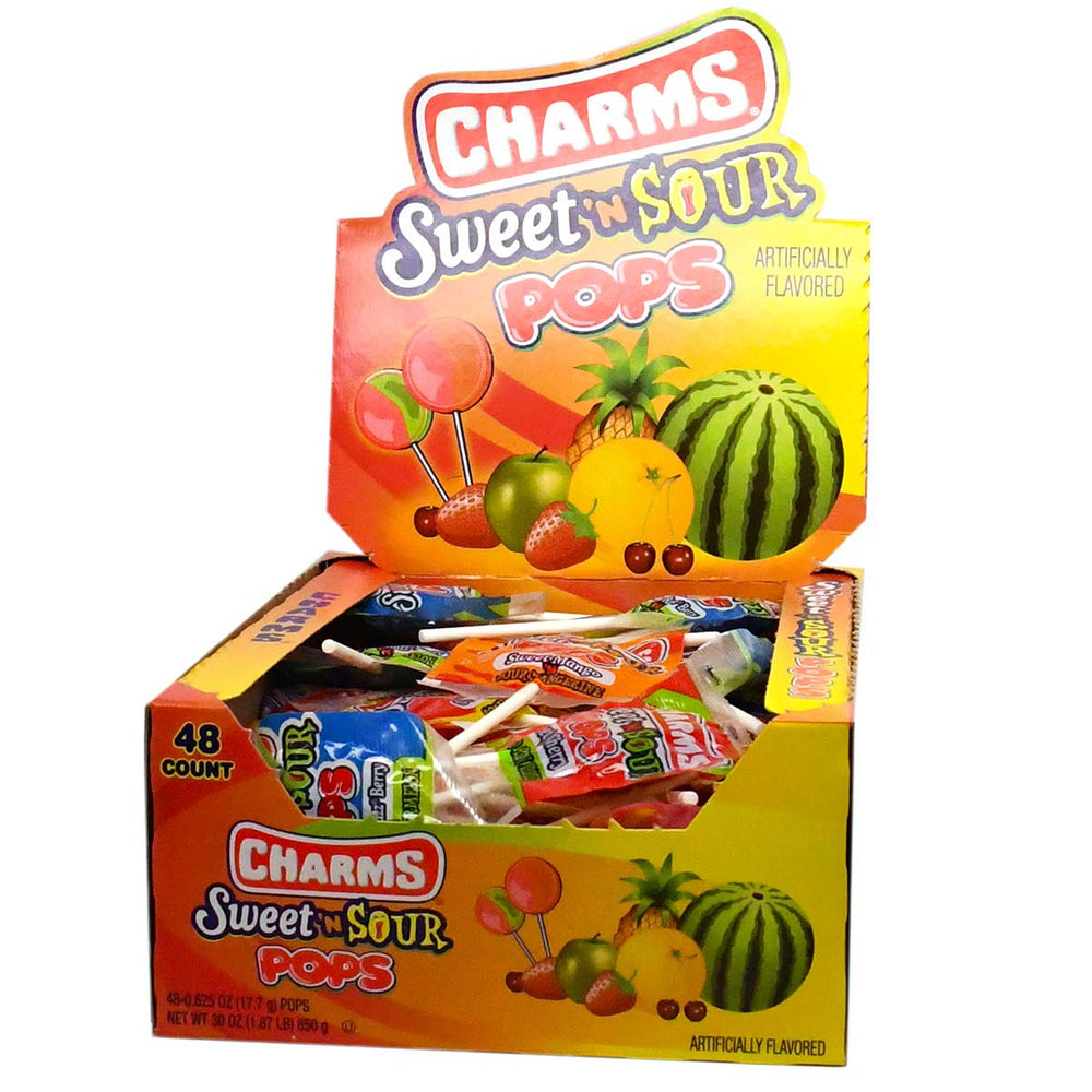 Tootsie Roll Charms Pops assorted flavors in a 6-pack, ideal for on-the-go snacking