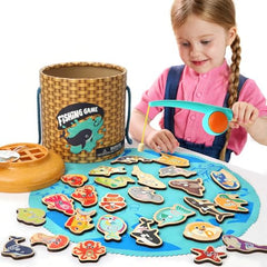 TOP BRIGHT wooden fish puzzles help kids recognize numbers and letters.
