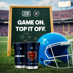 Top Cup Chicago Bears 20oz aluminum cup, durable for BBQs and watch parties.