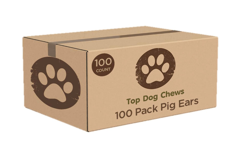 Top Dog Chews pig ears uncut full size for a natural, long-lasting chew.