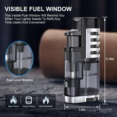 TOPKAY lighter uses a large flame height wheel for precise control.