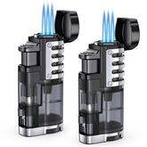TOPKAY torch lighter with triple jet flame for reliable ignition in wind.