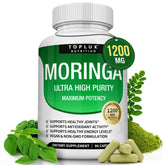 Toplux Moringa capsules bottle for daily energy and immune support